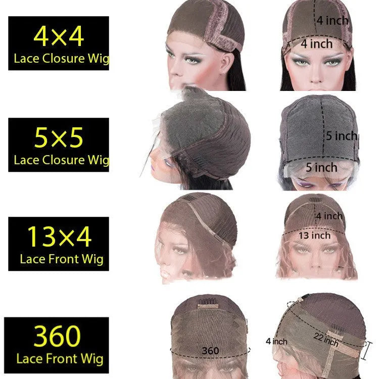 Real human hair lace front wig with 4x4 inch closure in Star Fashion style