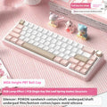 White wireless mechanical keyboard with RGB lighting and selectable mechanical axis options for gaming and office