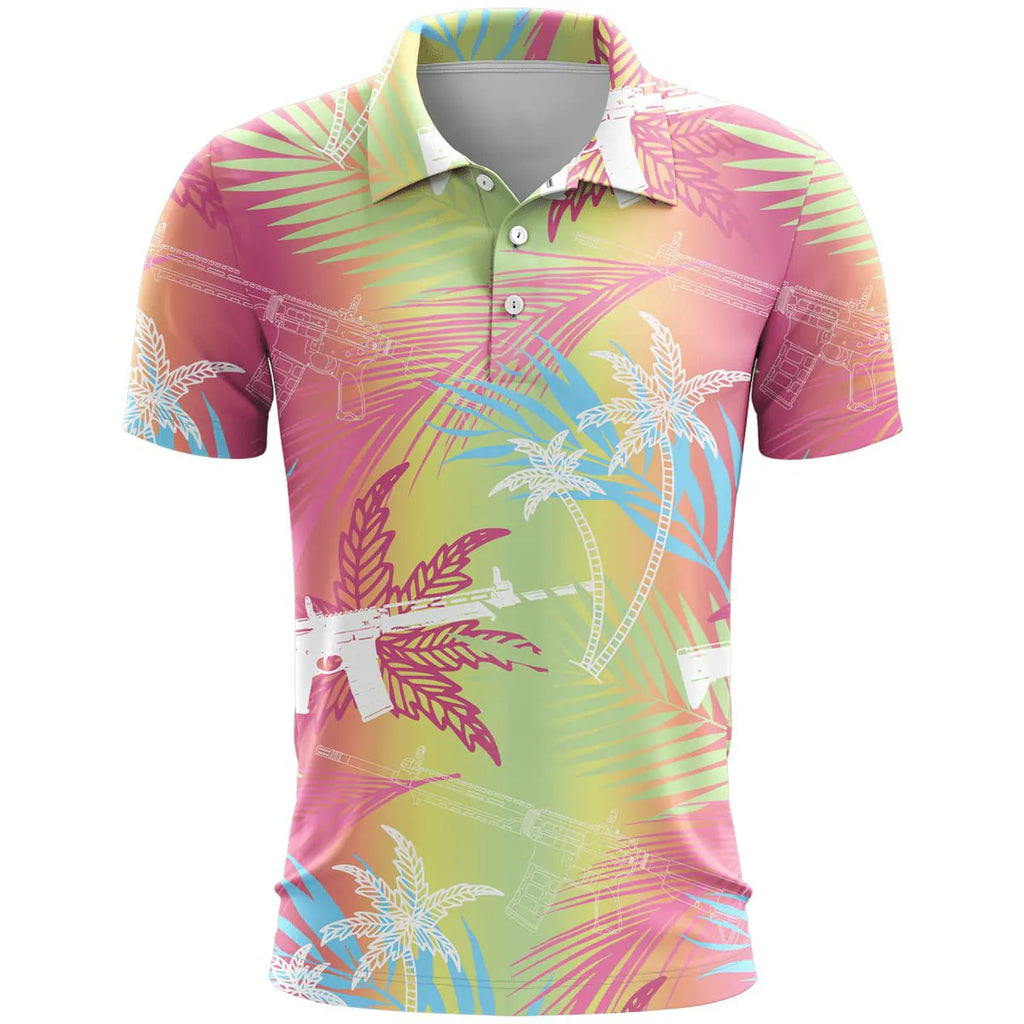 Loose-fit 3D printed sports top in thin polyester bird eye cloth with short sleeves and colour-matching pattern