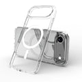 Transparent magnetic iPhone 17 AIR phone case showing shockproof design.