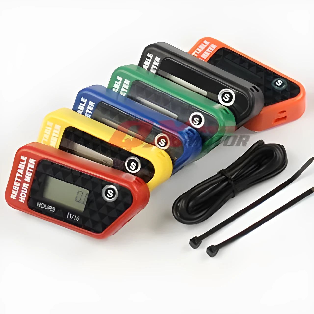 Black waterproof LCD electronic maintenance timer for engine service scheduling