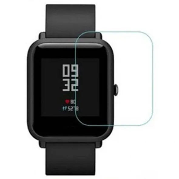 Amazfit Bip S smartwatch with clear hydrogel screen protector applied