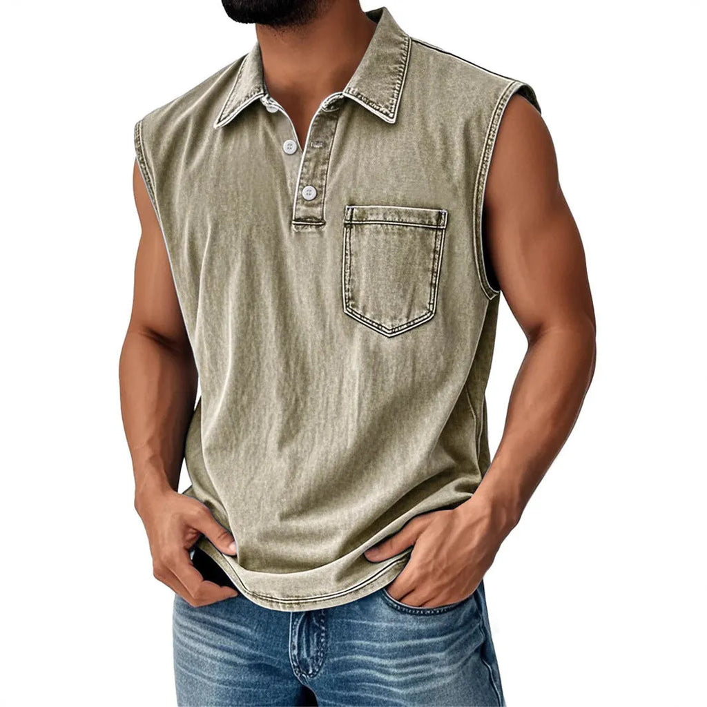 Men's short sleeve polo shirt with digital print design in loose fit