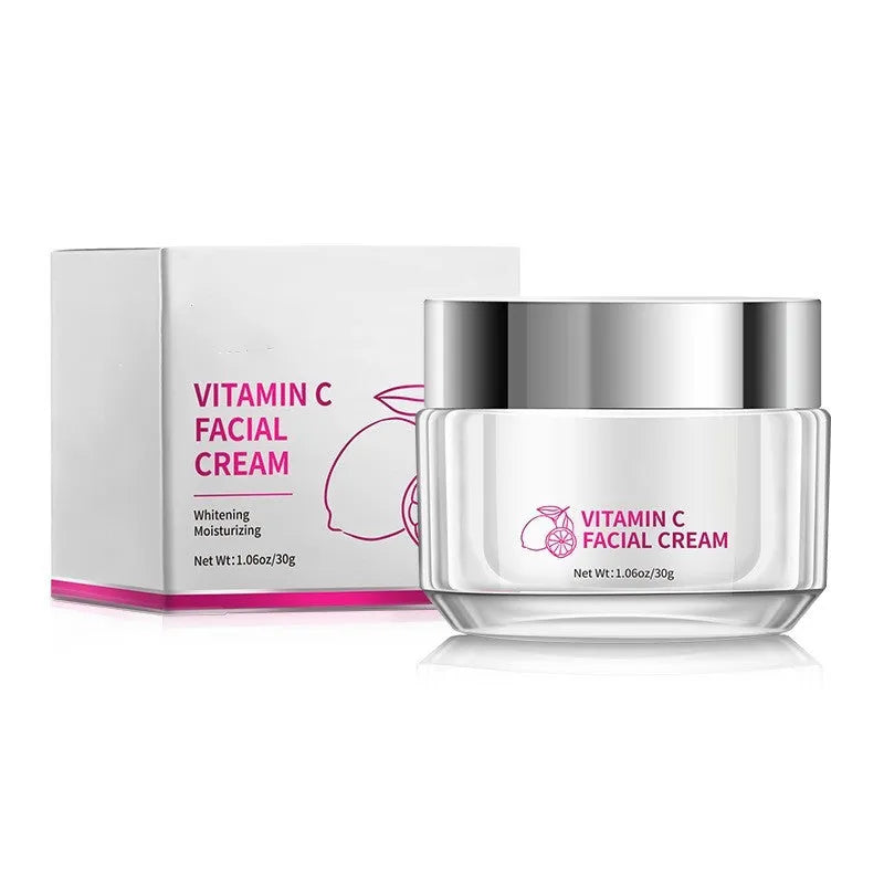 Vitamin C Face Cream in 6×6×5.2cm jar containing 30g brightening moisturiser