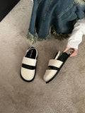 Women's retro apricot closed-toe sandals with an ankle strap buckle on a microfiber upper.