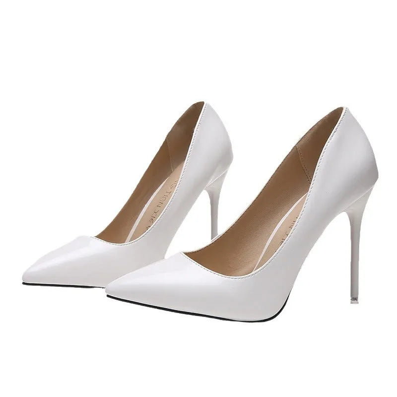Women's nude stiletto heel pointed-toe high heels with 8cm+ heel in six colour options