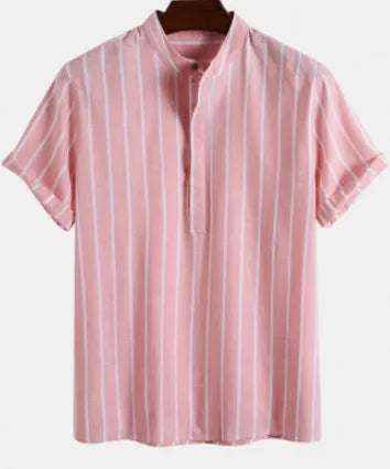 Men's loose fit polo shirt with printed numbers in multiple colours on a hanger.