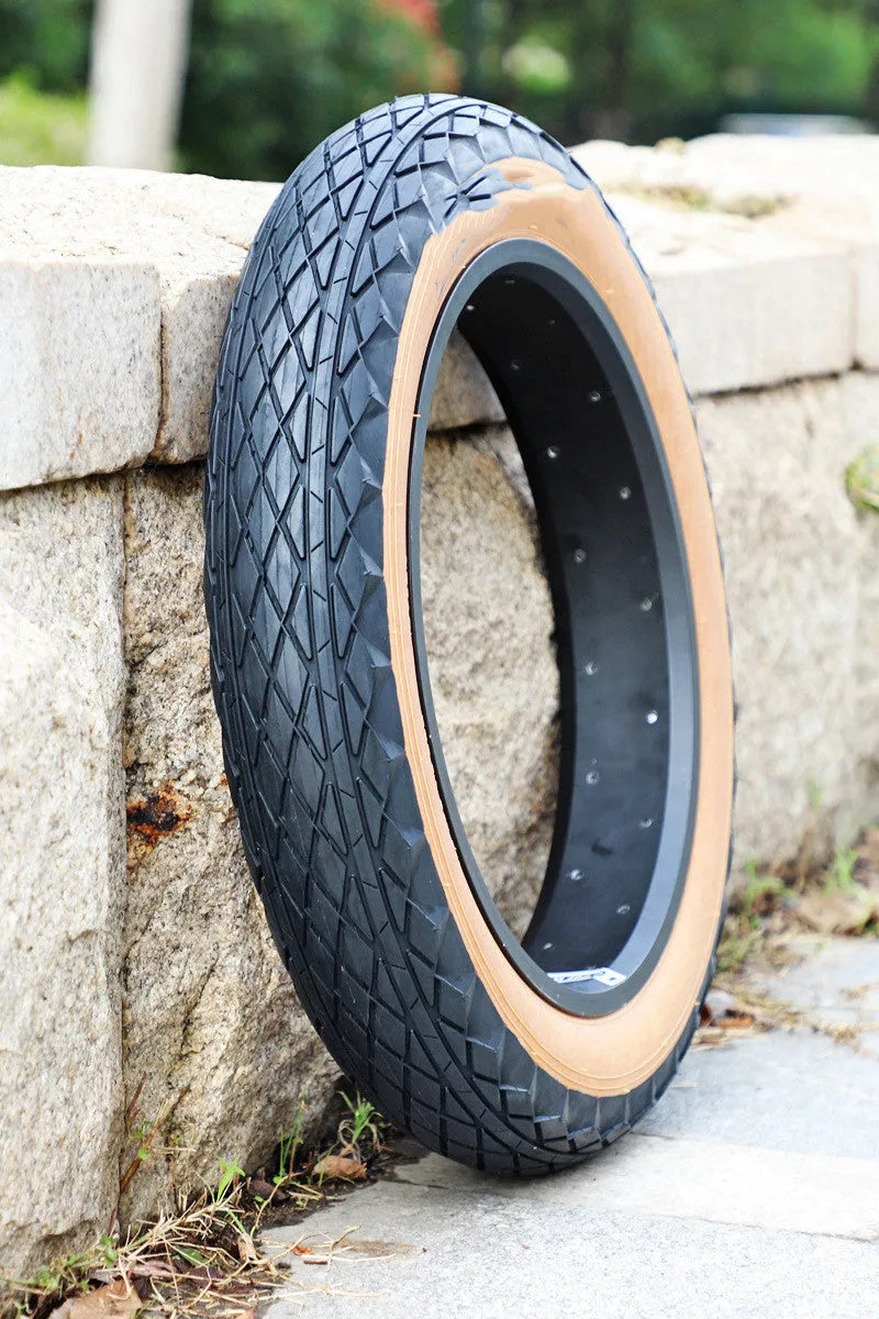 Brown rubber snowmobile tire 20x4.0 for electric beach car with skin edge detail