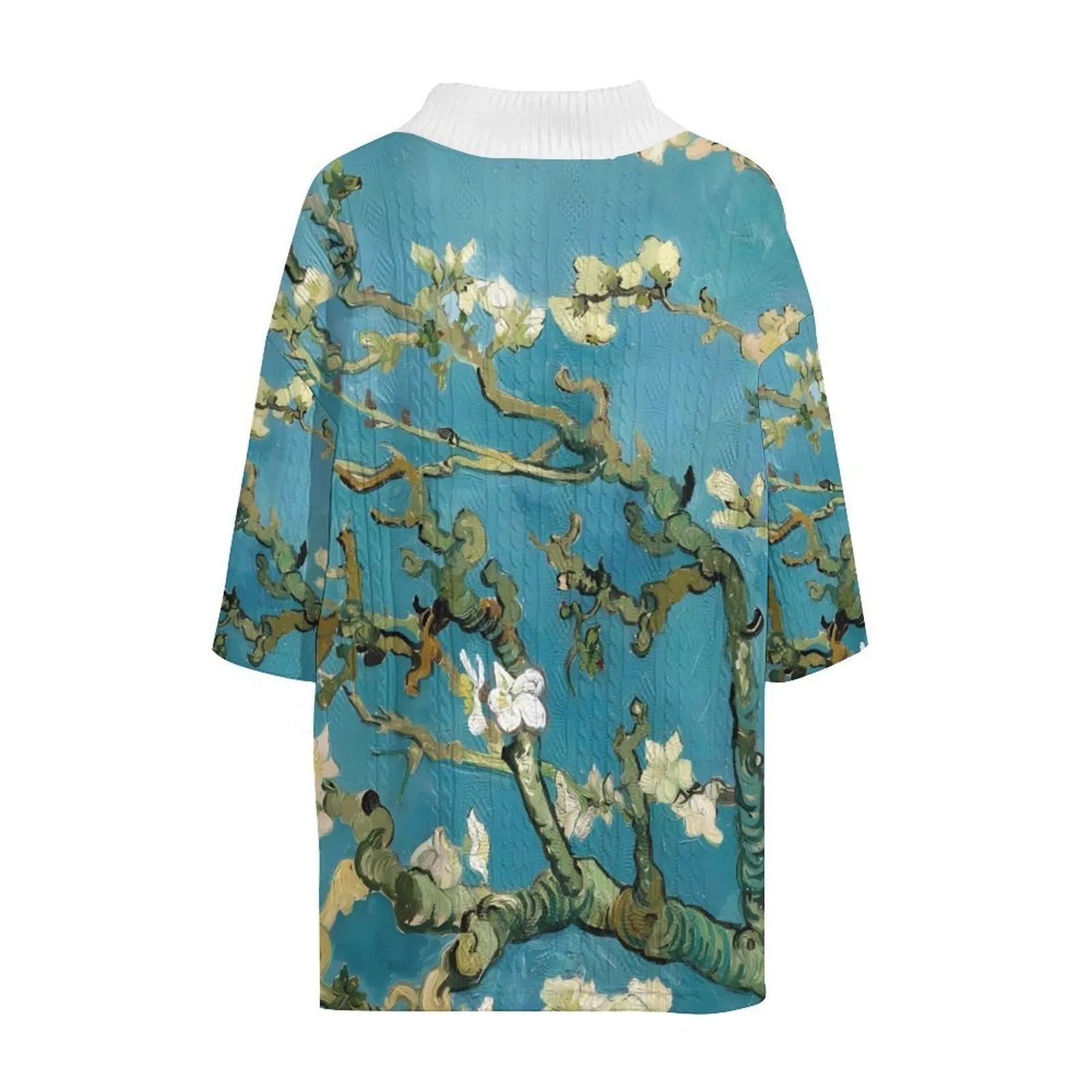 Men's peacock blue 3D printed knitted shorts suit with matching T-shirt jacket