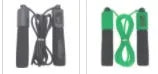 Adjustable length fitness skipping rope with sponge grip handles in multiple colour options
