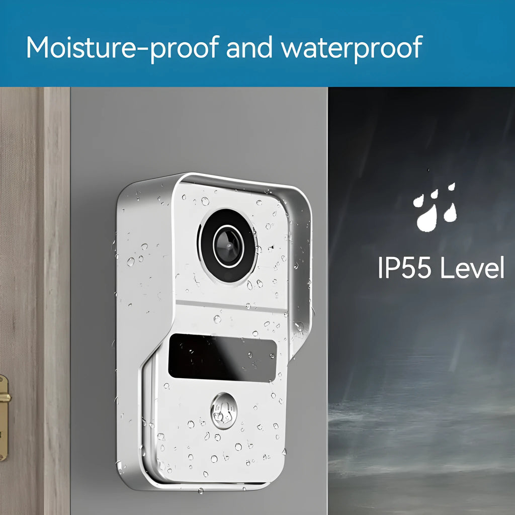 Wireless network video intercom doorbell with colour HD camera and 10-inch display unit