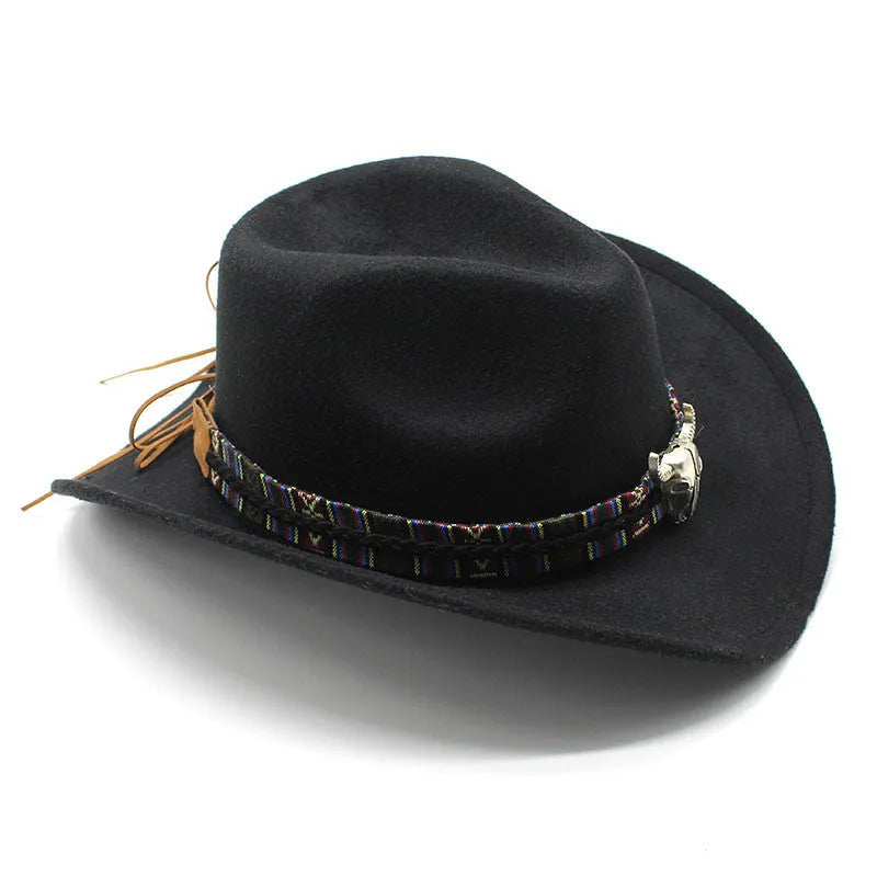 Western cowboy hat with bell crown style in multiple colour options on size display