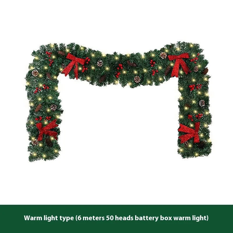 PVC rattan Christmas decorative cane with pine cone bow accent in European style design