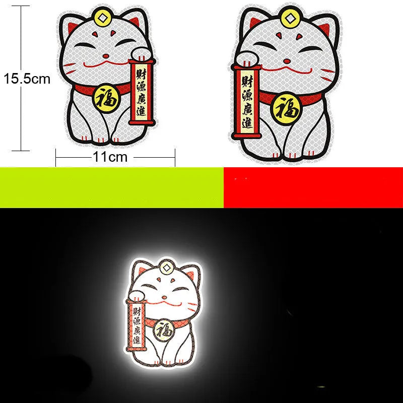 A pair of diamond-grade reflective warning stickers for vehicles, measuring 9cm by 5cm.