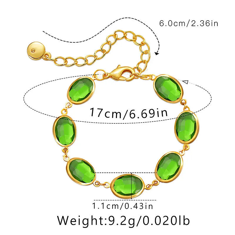 Geometric women's bracelet with glass inlay on 18K copper base in blue colour option