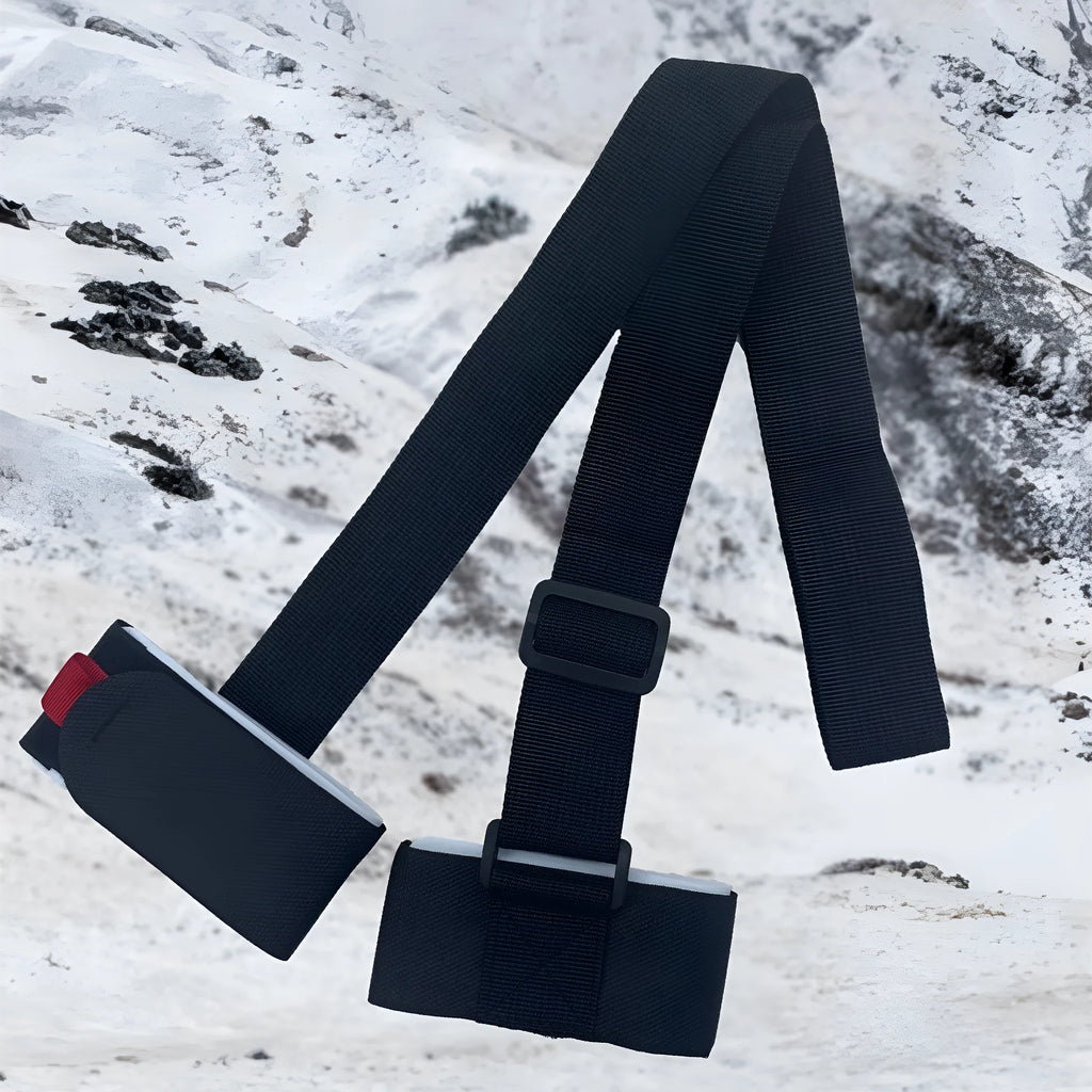 Adjustable skiing bandage shoulder strap in nylon polyester blend with double-board design