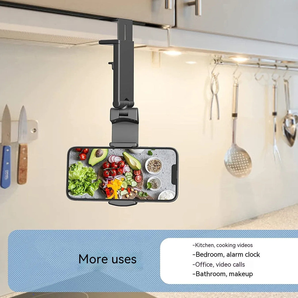 Universal foldable phone holder with rotating base in black, grey and green colours