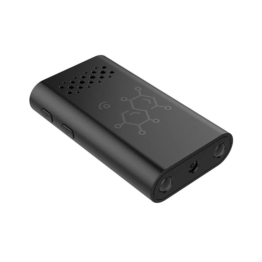 Black smart security camera with 1080p HD video for indoor baby monitoring and home security