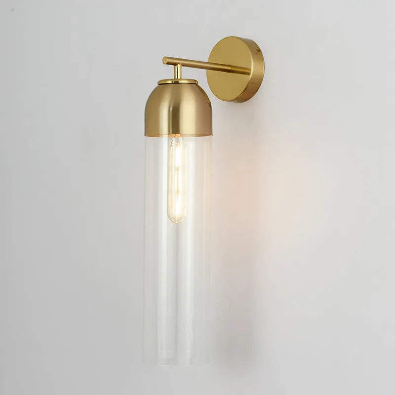 Nordic modern minimalist glass wall lamp with 450mm dimensions and E27 holder in living room setting
