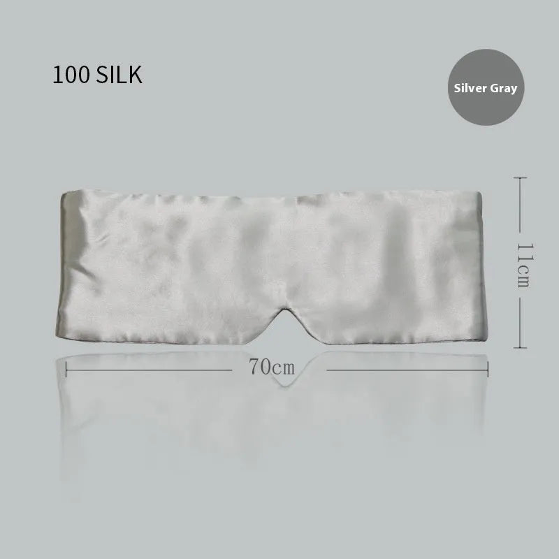 Mulberry silk sleep eye mask shown in champagne gold colour with adjustable elastic strap