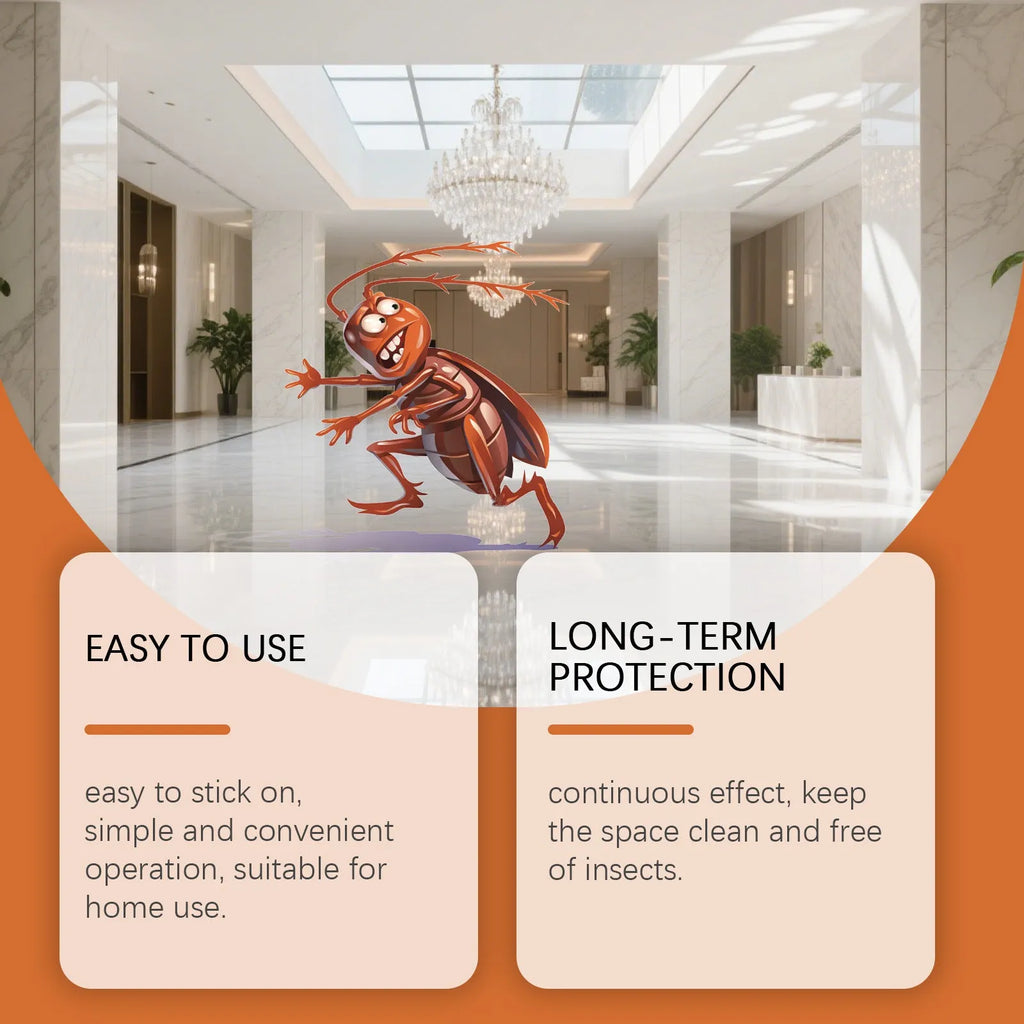 Indoor kitchen cockroach killer bait stickers with adhesive glue pads set of eight units