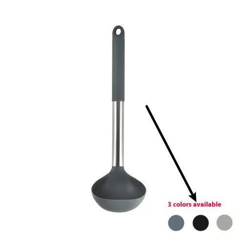 12-piece silicone kitchenware set with rotating storage bucket in black, including spatula, spoons and cooking utensils