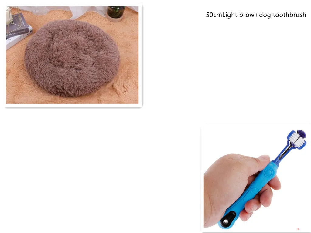 Plush pet toothbrush for dog and cat dental care, random colour, tartar and bad breath cleaning tool
