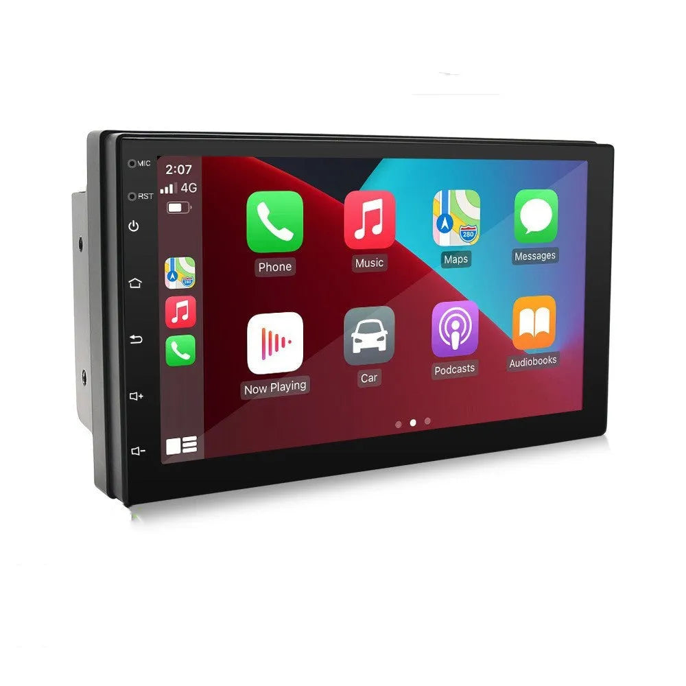 Black universal car navigation MP5 player with 7-inch screen and CarPlay GPS functionality