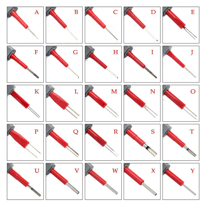 25-piece car terminal removal tool set with coloured extractor needles in 445mm storage case