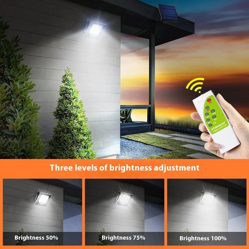 Waterproof solar courtyard LED light with IP65 rating for outdoor garden installation