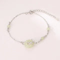 Women's Hetian Jade safety buckle bracelet in antique style with peace buckle detail
