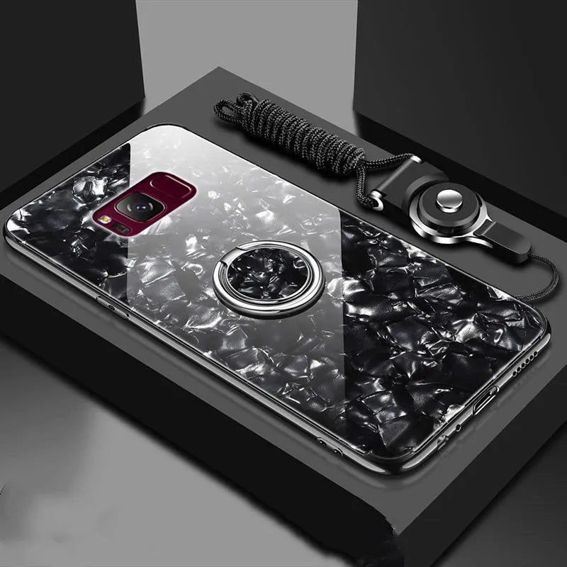 Tempered glass phone case for Samsung S8 and S9 in solid colour options