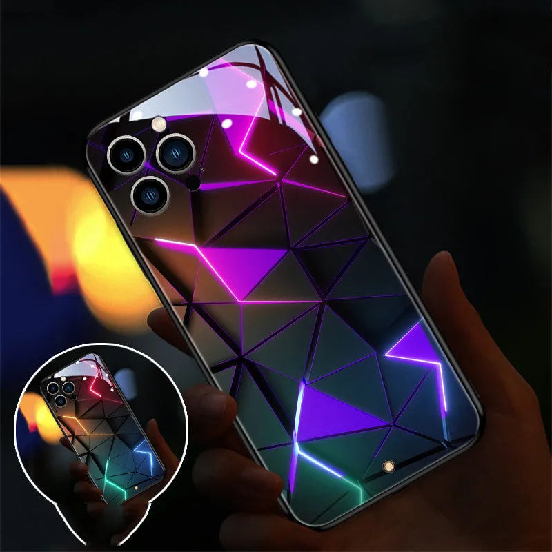 Xpress 14 tempered glass iPhone case with light notification feature in Lightning Diamond colour