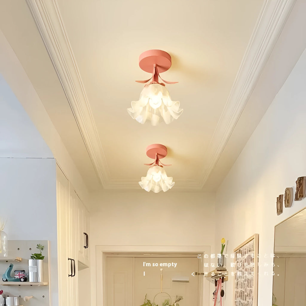 Cream coloured Linglan Flower design corridor aisle light with remote control for dimming functions