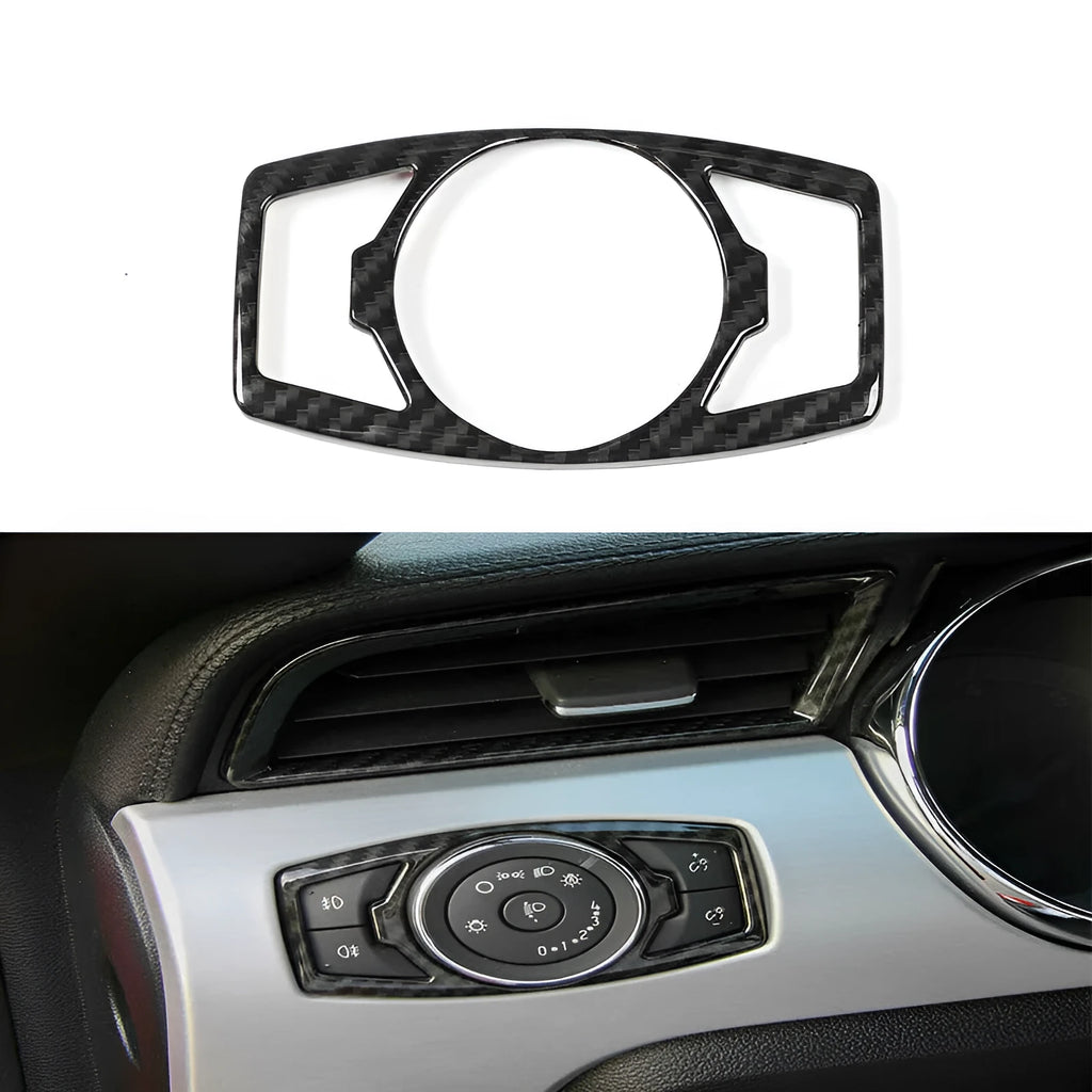 Carbon fibre pattern adhesive paster for Ford F150 Wild Horse headlight control panel 2015-2019