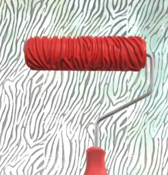 7 inch rubber and plastic texture paint embossing roller for DIY wall relief painting.