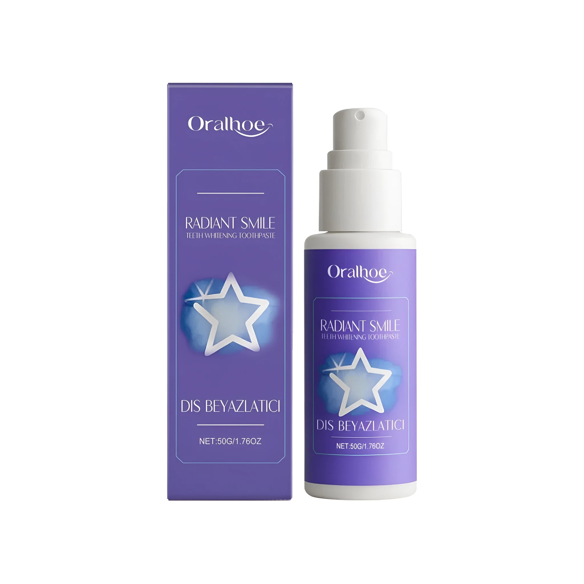 50g tube of hydroxyapatite and papain teeth whitening toothpaste with mint flavour.