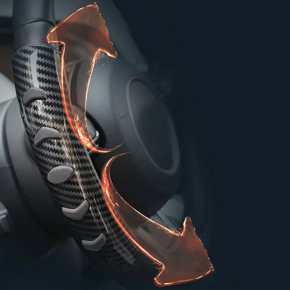 Carbon fibre black steering wheel anti-slip sleeve for 38cm diameter universal fit