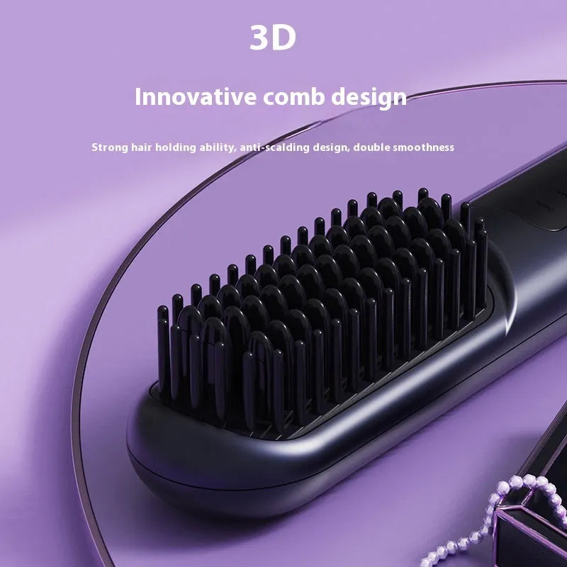 Portable charging negative ion straight hair comb in blue, grey or white colours