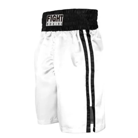 Men's black and red waist boxing shorts for kickboxing training with elastic waistband.