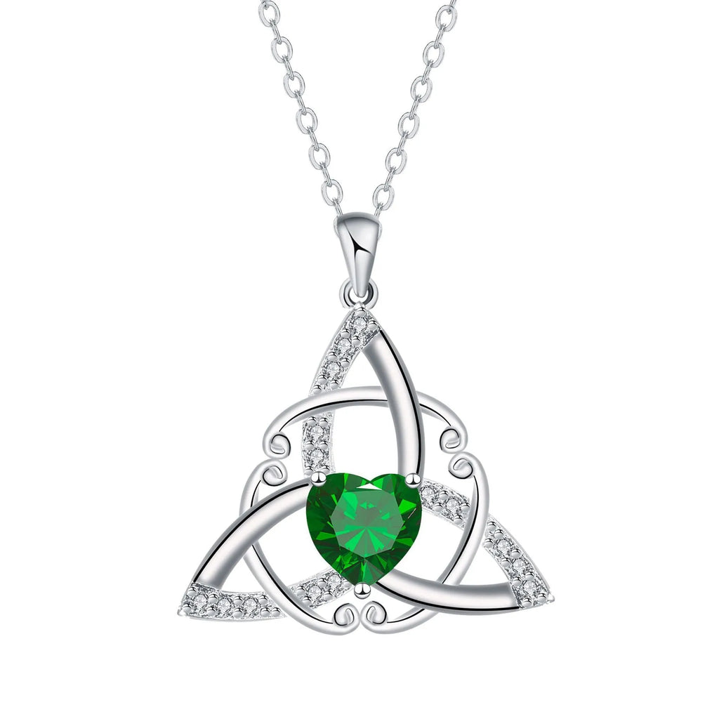 Geometric Celtic knot copper necklace for women with electroplated colour finish options