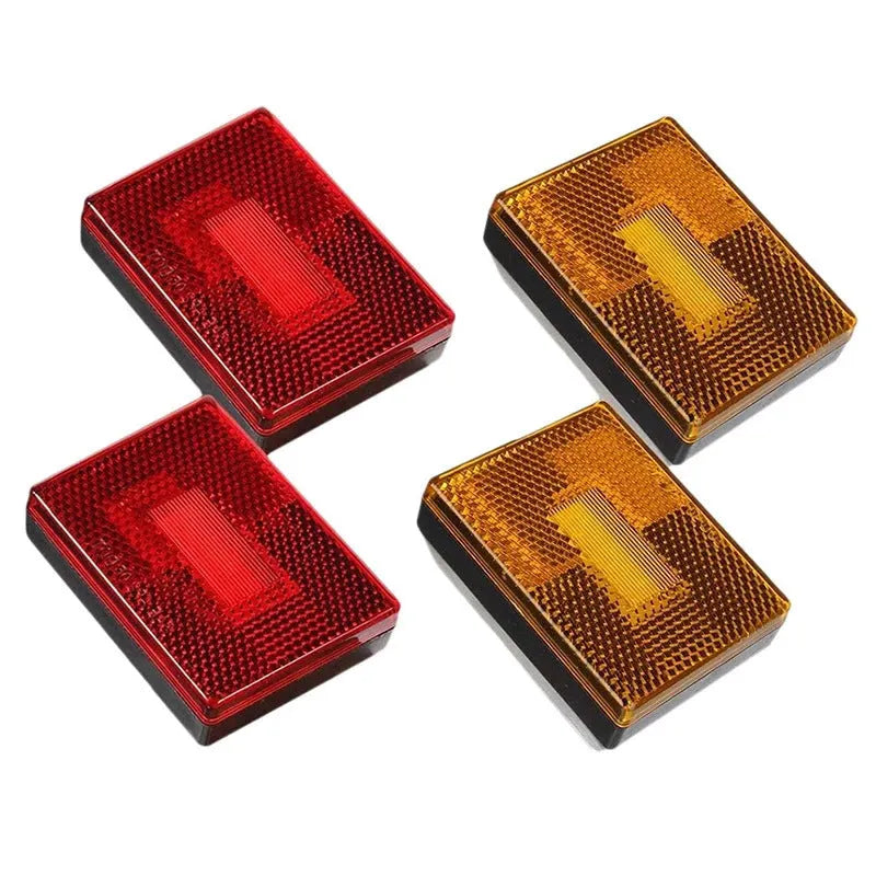 Red and yellow LED trailer side clearance lamp with transparent UV PC cover and 19cm wire.