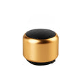Small portable Bluetooth speaker in black, blue, gold, or pink colour options.