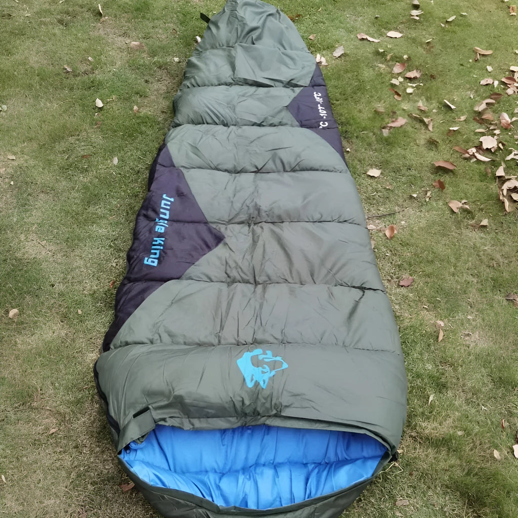 Cotton sleeping bag in Army Green colour with compression bag for outdoor camping and fishing
