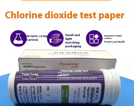 Chlorine dioxide test paper bottle containing 50 pieces for waste water concentration detection 0-1000mg/L range