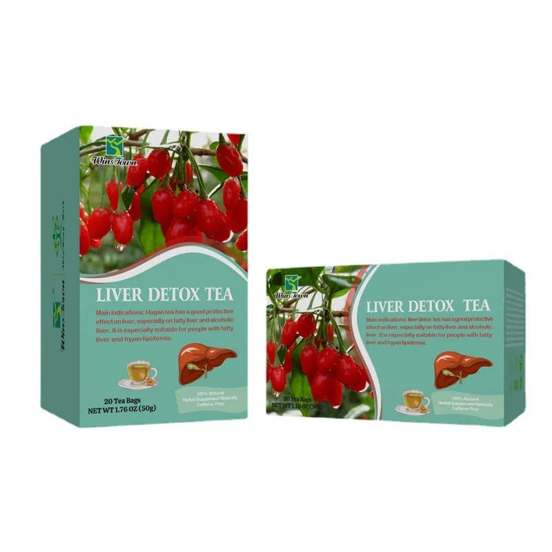 Box of herbal substitutional tea with 50g content and medicine food homology ingredients.