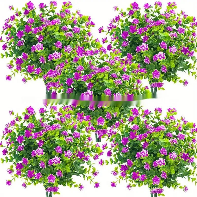 Artificial eucalyptus camellia plastic bouquet for wedding dress, outdoor, photography props and home clothing in listed colours.