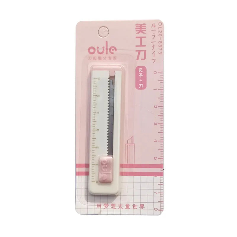 Small 7.2cm plastic blade art knife in five colour options for cutting packages and paper