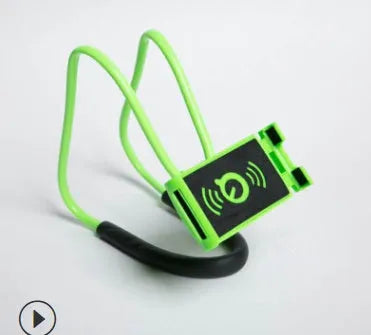 Universal smartphone holder showing 360-degree rotation, compatible with iPhone and Samsung phones, in multiple colours.