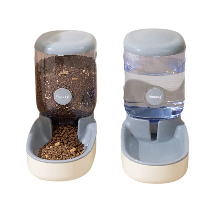 Large grey automatic pet feeder or water fountain with 3.8 litre capacity for cats and dogs